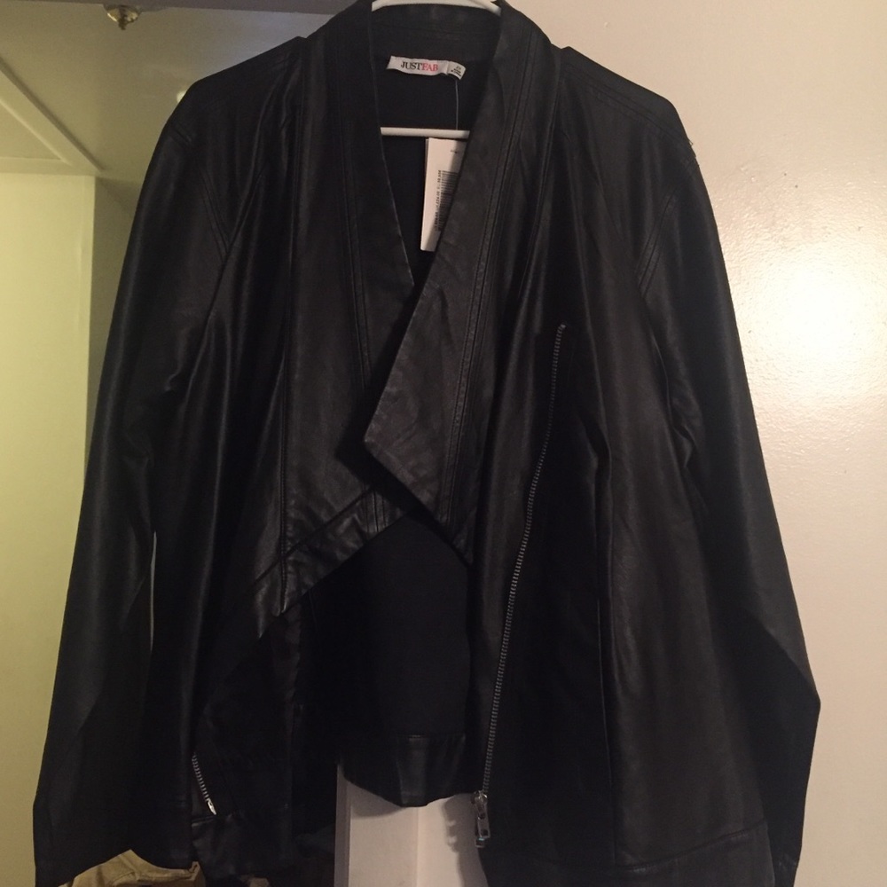 Women’s plus Faux leather jacket